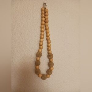 Elegant Wood Beaded Necklace